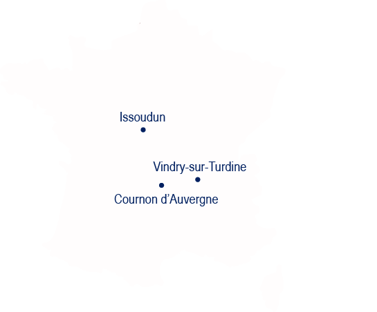 Localisation des sites TRA-C industrie